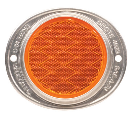 GRO 40233 :  Reflector, 3, Yellow, Aluminum, Lens, for large image GRO40233