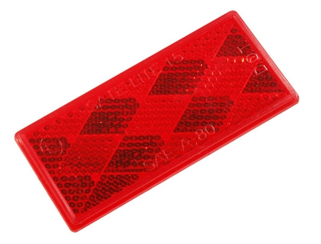GRO 40302 :  Reflector, Red, Rectangular, STICK-ON for large image GRO40302